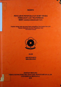 PENGARUH PENINGKATAN SUHU UDARA TERHADAP LAJU TRANSPIRASI BIBIT Lansium domesticum Corr