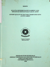KUALITAS SENSORIS DAGING KAMBING YANG DIMARINASI MENGGUNAKAN ARANG AKTIF