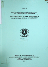HUBUNGAN UKURAN TUBUH TERHADAP KUALITAS SEMEN SAPI ONGOLE