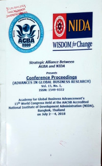 Conference Proceedings (Advances in Global Business Research): Strategic Alliance Between AGBA And NIDA Vol 15 No.1