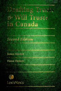 Drafting Trusts & Will Trusts in Canada, Second Edition