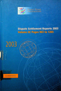 Dispute Settlement Reports 2003, Volume III : Pages 963 to 1265