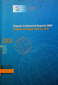 Dispute Settlement Reports 2004, Volume IV : Pages 1535 to 1871