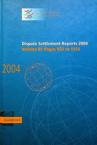 Dispute Settlement Reports 2004, Volume III : Pages 923 to 1533