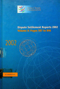 Dispute Settlement Reports 2002, Volume II : Pages 587 to 846