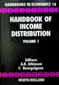 HANDBOOK OF INCOME DISTRIBUTION, VOLUME I