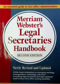 Merriam Webster`s Legal Secretaries Handbook, SECOND EDITION