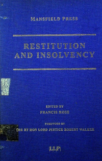 RESTITUTION AND INSOLVENCY