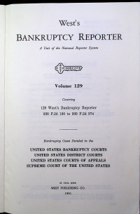 West's BANKRUPTCY REPORTER; A unit of the National Reporter System Volume 129