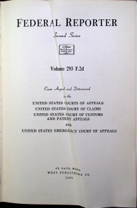 FEDERAL REPORTER Second Series Volume 293 F.2d