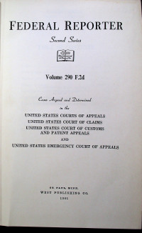 FEDERAL REPORTER Second Series Volume 290 F.2d