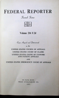 FEDERAL REPORTER Second Series Volume 284 F.2d