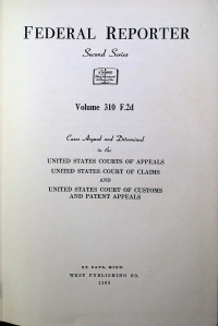 FEDERAL REPORTER Second Series Volume 310 F.2d