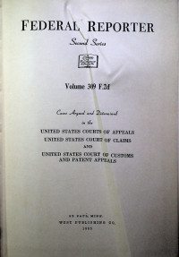 FEDERAL REPORTER Second Series Volume 309 F.2d