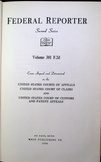 FEDERAL REPORTER Second Series Volume 301 F.2d