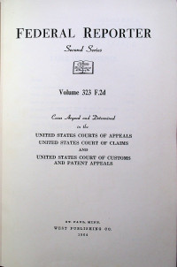 FEDERAL REPORTER Second Series Volume 323 F.2d