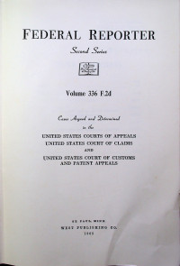 FEDERAL REPORTER Second Series Volume 336 F.2d