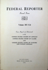 FEDERAL REPORTER Second Series Volume 305 F.2d