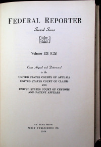 FEDERAL REPORTER Second Series Volume 321 F.2d