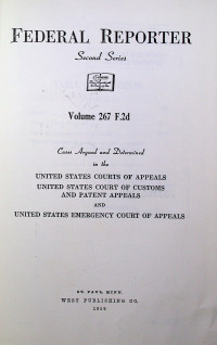 FEDERAL REPORTER, Second Series, Volume 267 F.2d