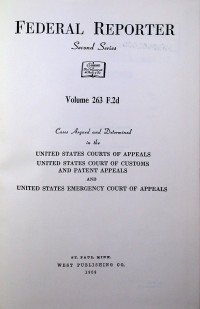 FEDERAL REPORTER, Second Series, Volume 263 F.2d