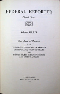 FEDERAL REPORTER, Second Series, Volume 319 F.2d
