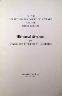 IN THE UNITED STATES COURT OF APPEALS FOR THE THIRD CIRCUIT: MEMORIAL SESSION