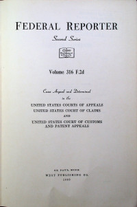 FEDERAL REPORTER, Second Series, Volume 316 F.2d