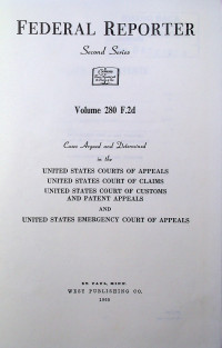 FEDERAL REPORTER, Second Series, Volume 280 F.2d