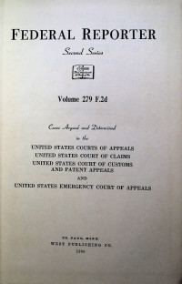 FEDERAL REPORTER, Second Series, Volume 279F.2d