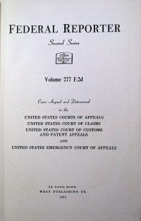 FEDERAL REPORTER, Second Series, Volume 277 F.2d