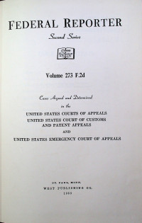 FEDERAL REPORTER, Second Series, Volume 273 F.2d