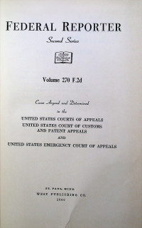 FEDERAL REPORTER, Second Series, Volume 270 F.2d