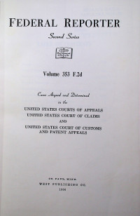 FEDERAL REPORTER, Second Series, Volume 353 F.2d