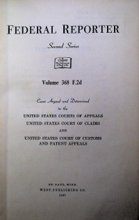 FEDERAL REPORTER, Second Series, Volume 368 F.2d