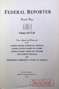 FEDERAL REPORTER, Second Series, Volume 613 F.2d