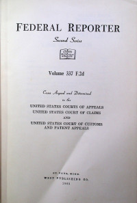 FEDERAL REPORTER, Second Series, Volume 337 F.2d
