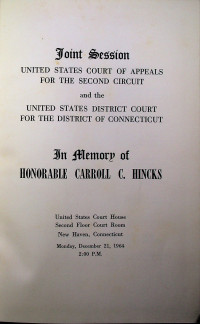 UNITED STATES COURT OF APPEALS FOR THE DISTRICT OF CONNECTICUT