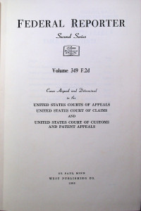 FEDERAL REPORTER, Second Series, Volume 349 F.2d