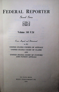 FEDERAL REPORTER, Second Series, Volume 348 F.2d
