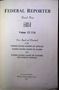 FEDERAL REPORTER, Second Series, Volume 372 F.2d