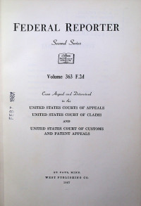 FEDERAL REPORTER, Second Series, Volume 363 F.2d
