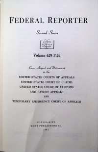 FEDERAL REPORTER Second Series Volume 629 F.2d
