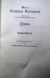 West`s FEDERAL REPORTER Third Series: A Unit of the National Reporter System Volume 229 F.3d
