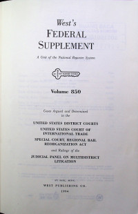 West`s FEDERAL REPORTER Second Series A Unit of the National Reporter System Volume 850