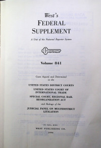West`s FEDERAL REPORTER Second Series A Unit of the National Reporter System Volume 841