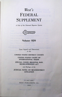 West`s FEDERAL REPORTER Second Series A Unit of the National Reporter System Volume 820