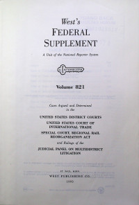 West`s FEDERAL REPORTER Second Series A Unit of the National Reporter System Volume 821