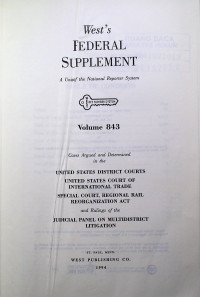 West`s FEDERAL REPORTER Second Series A Unit of the National Reporter System Volume 843