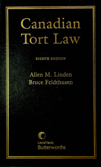 Canadian Tort Law, EIGHTH EDITION
